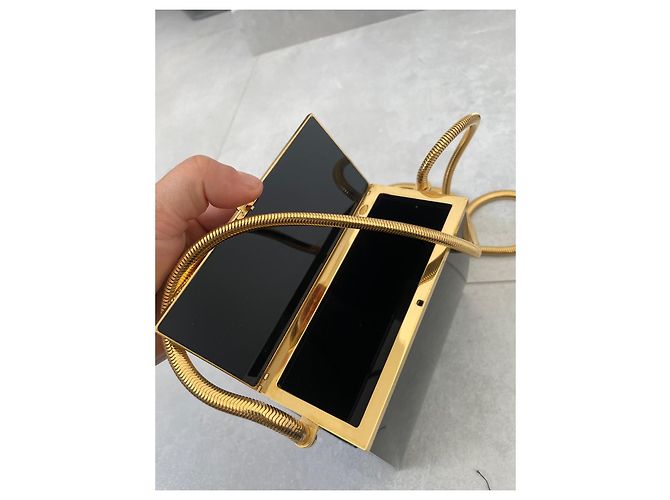 Chanel Minaudiere Snake Chain Vanity Schwarz Kunststoff Gold Gold hardware - Ansicht 8