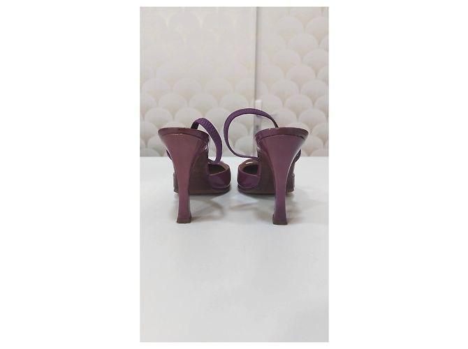 Louis Vuitton Slingback Pumps Lila Lackleder - Ansicht 13