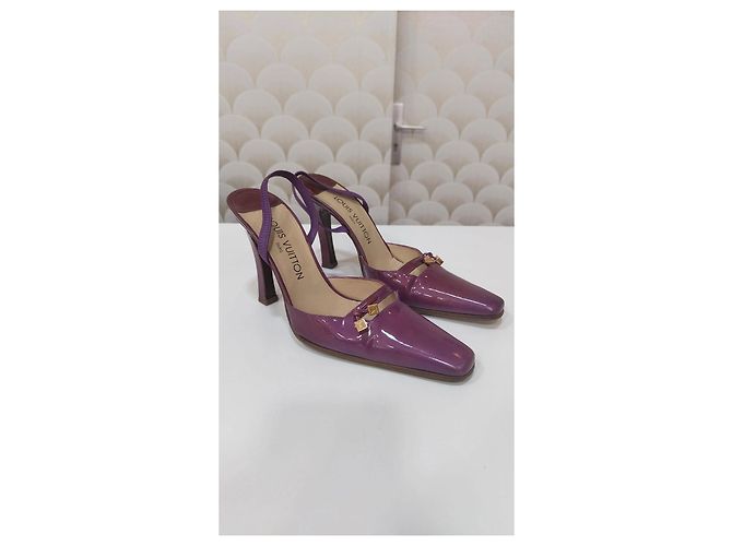 Louis Vuitton Slingback Pumps Lila Lackleder - Ansicht 2
