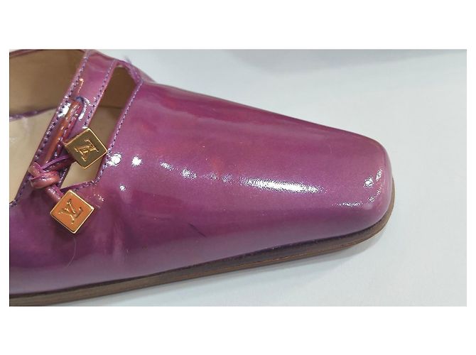 Louis Vuitton Slingback Pumps Lila Lackleder - Ansicht 4