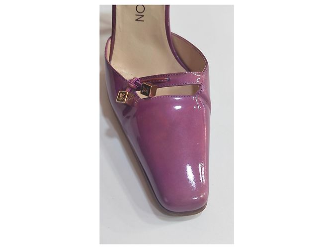 Louis Vuitton Slingback Pumps Lila Lackleder - Ansicht 7