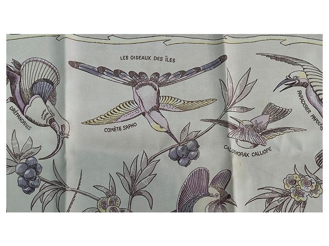 Hermès Lenço de seda As Aves das Ilhas Bege - vista 5