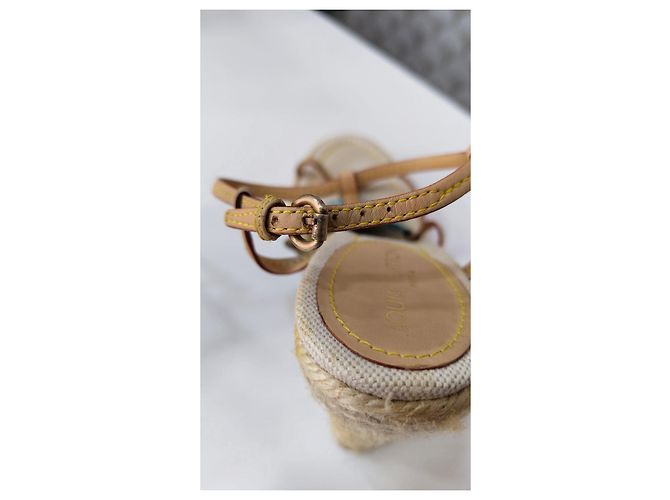 Louis Vuitton Sandali con zeppa a piattaforma Beige - vista 8