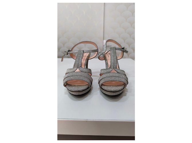 Sandali con tacco glitterati Repetto Argento - vista 3