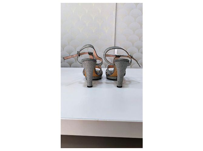 Sandali con tacco glitterati Repetto Argento - vista 5