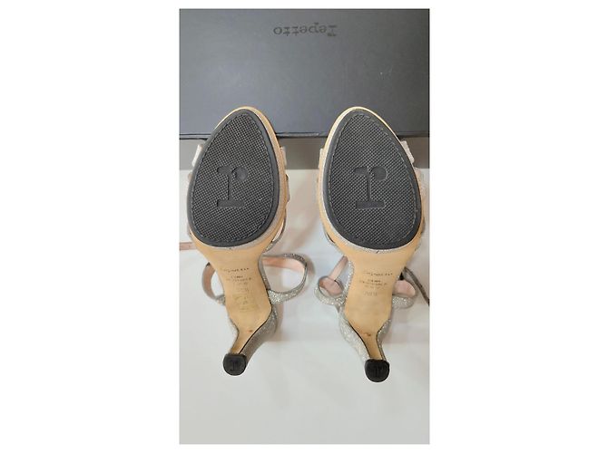 Sandali con tacco glitterati Repetto Argento - vista 7