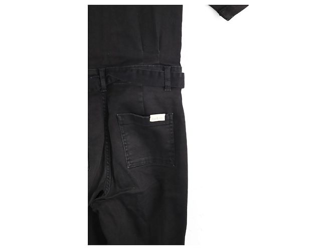 Bash Schwarzer Baumwoll-Overall - Ansicht 4