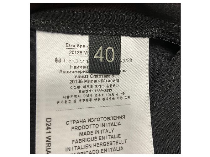 Blusa de seda crepé de chine estampada floral con dobladillo curvo Etro Negro Multi 2024 - vista 6