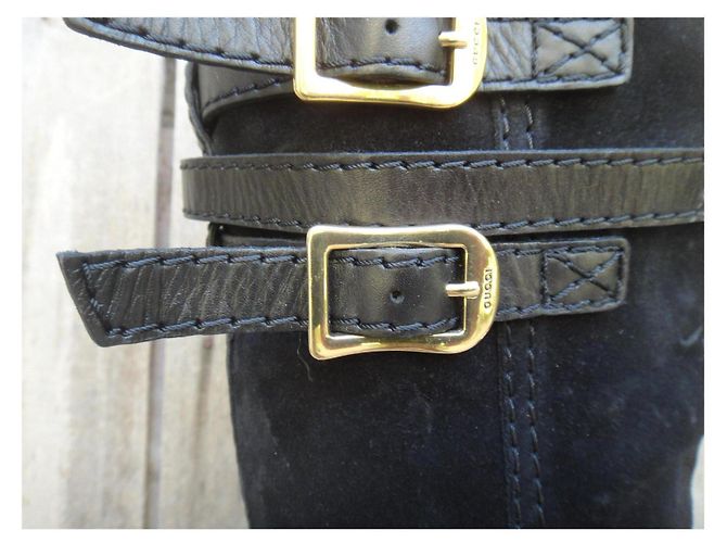 Botas de montar Gucci en ante negro - vista 7