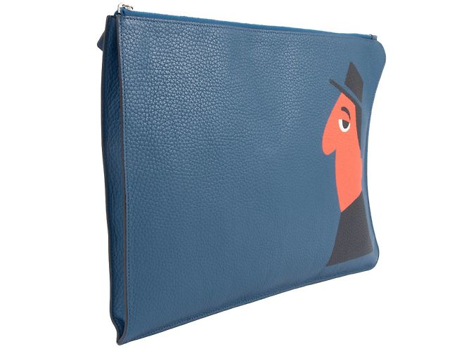 Bolso de mano de cuero azul Moynat Mambo Collaboration - vista 2