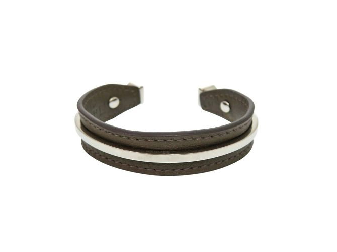 Hermès-Armband in Braun und Silber - Ansicht 4