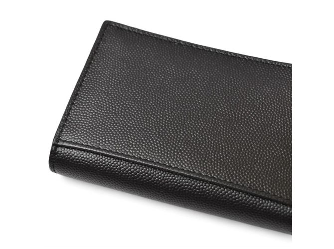 Portafoglio Saint Laurent in pelle nera Nero Argento - vista 3
