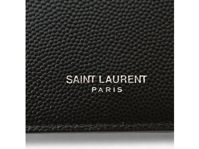 Portafoglio Saint Laurent in pelle nera Nero Argento - vista 4
