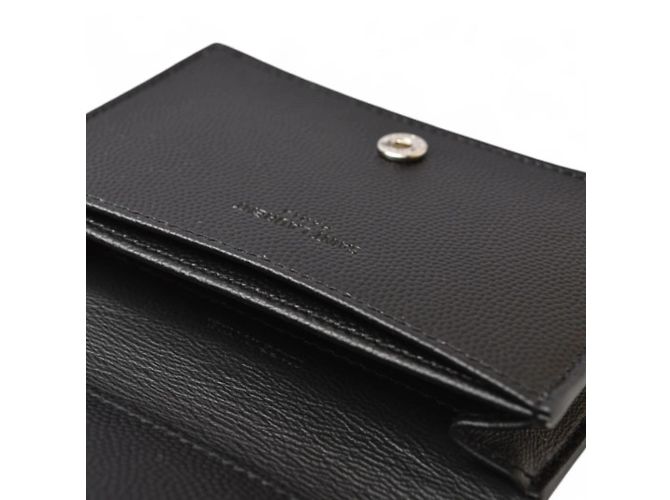 Portafoglio Saint Laurent in pelle nera Nero Argento - vista 7