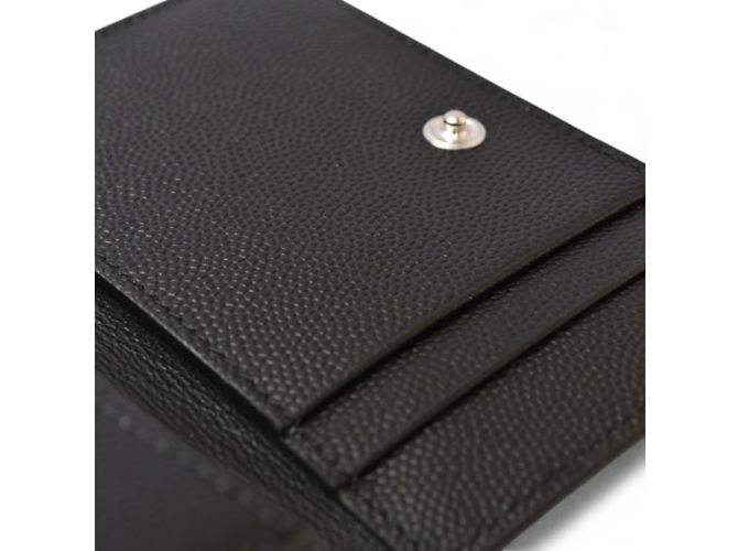 Portafoglio Saint Laurent in pelle nera Nero Argento - vista 9