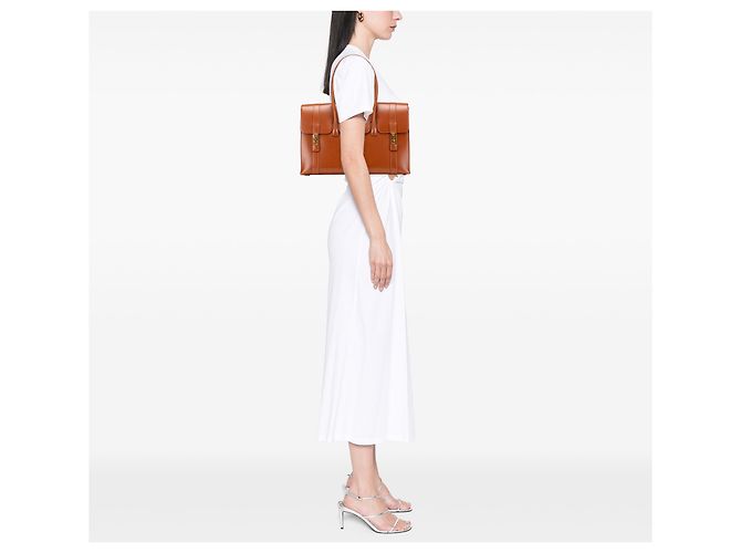 Borsa Hermès Drag 37 in vitello marrone - vista 12