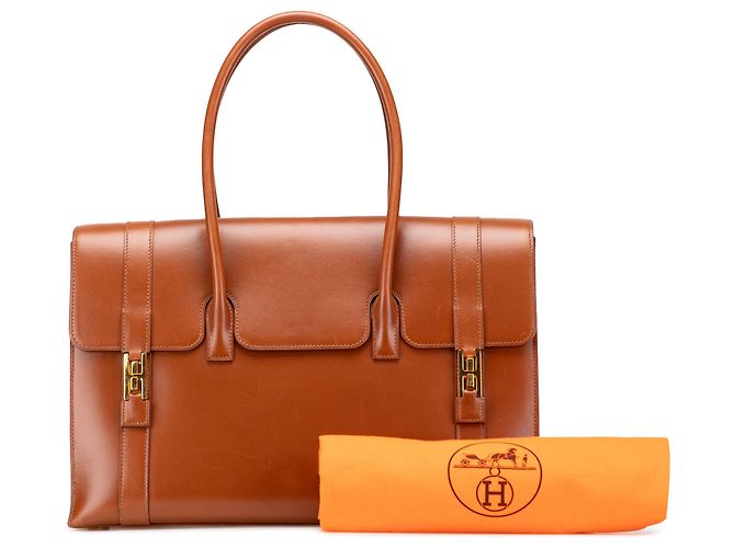 Borsa Hermès Drag 37 in vitello marrone - vista 13