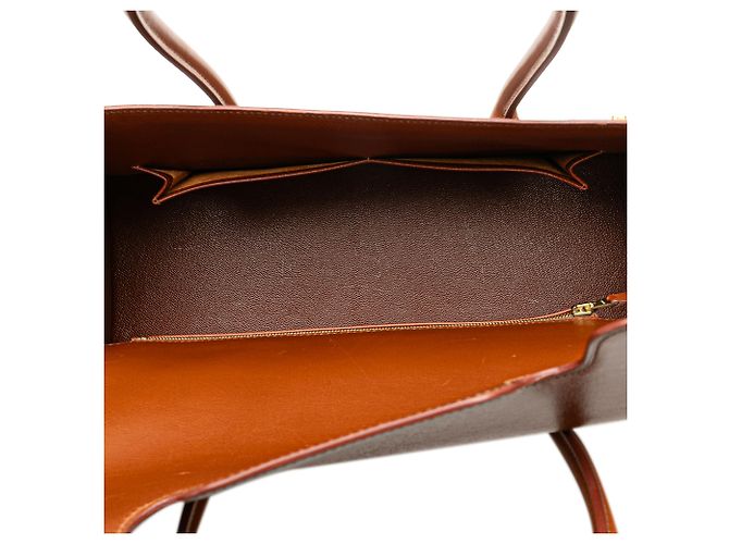 Borsa Hermès Drag 37 in vitello marrone - vista 4
