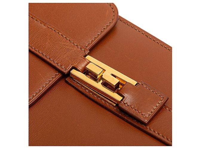Borsa Hermès Drag 37 in vitello marrone - vista 9