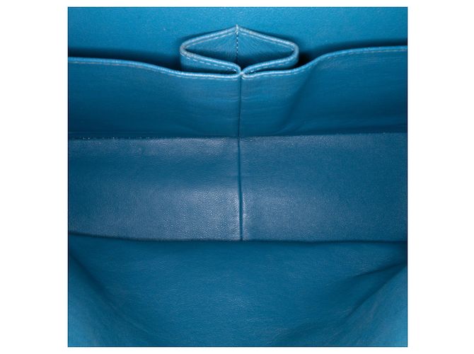 Chanel Blu Jumbo Classico Caviar Doppio Flap - vista 4
