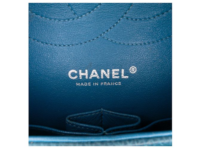Chanel Blu Jumbo Classico Caviar Doppio Flap - vista 5