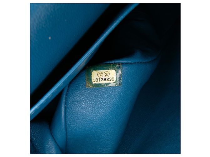 Chanel Blu Jumbo Classico Caviar Doppio Flap - vista 6