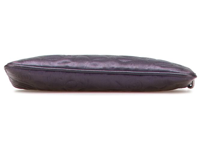 Pochete de corrente Camélia em couro de cordeiro roxo da Chanel - vista 3