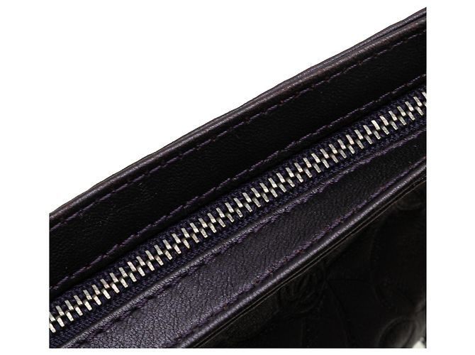 Pochete de corrente Camélia em couro de cordeiro roxo da Chanel - vista 8