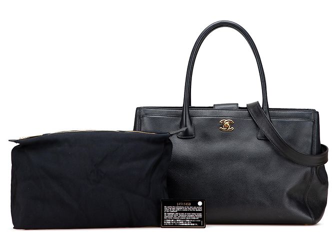 Executive Chanel Tote Esecutivo Medio in Pelle di Vitello Nera Nero - vista 13