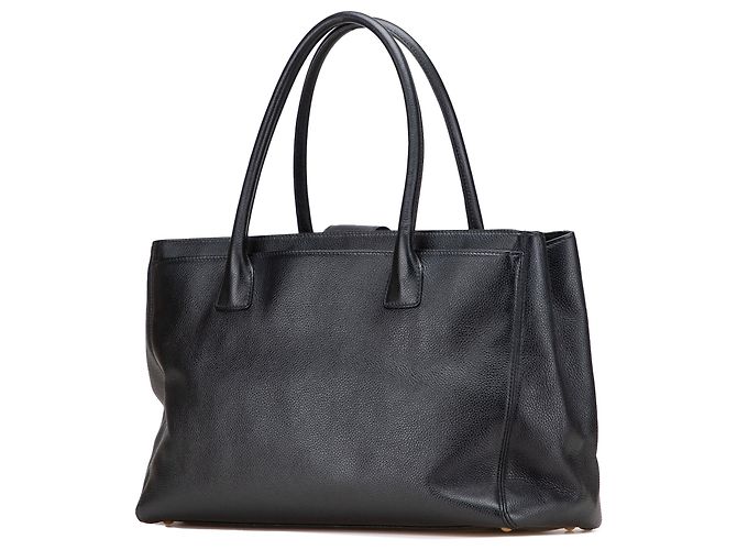 Executive Chanel Tote Esecutivo Medio in Pelle di Vitello Nera Nero - vista 2