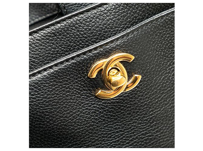 Executive Chanel Tote Esecutivo Medio in Pelle di Vitello Nera Nero - vista 9