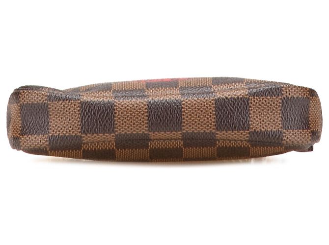 Mini Pochette Accessoires Louis Vuitton in Damier Ébène marrone - vista 3