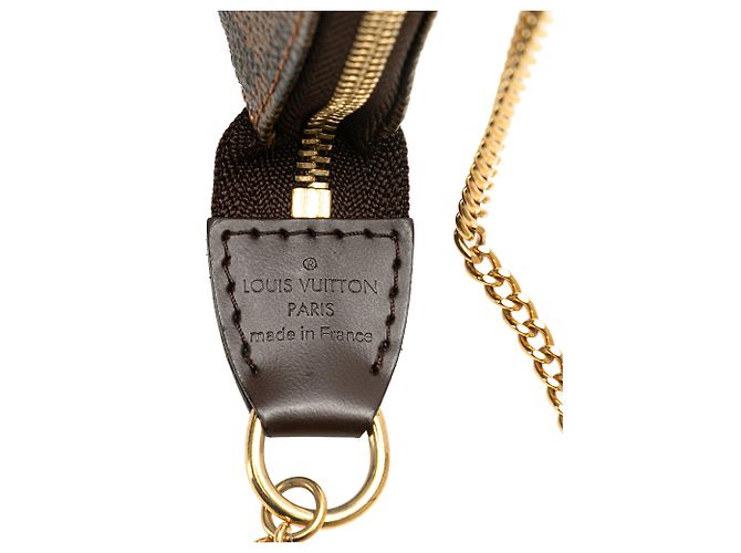 Mini Pochette Accessoires Louis Vuitton in Damier Ébène marrone - vista 8