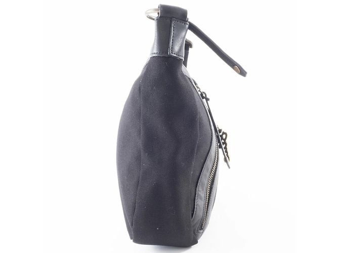 Borsa a spalla in tela e pelle nera Burberry Nero - vista 14