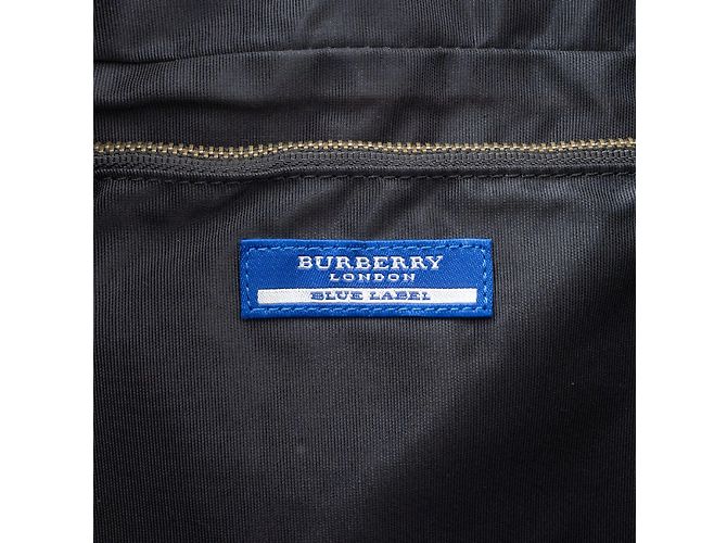 Borsa a spalla in tela e pelle nera Burberry Nero - vista 8