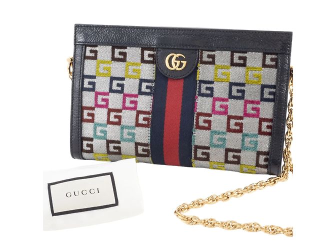 Borsa a Spalla Piccola con Catena Gucci Ophidia Multicolore - vista 10