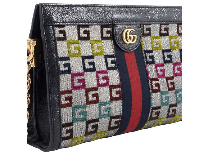 Borsa a Spalla Piccola con Catena Gucci Ophidia Multicolore - vista 2