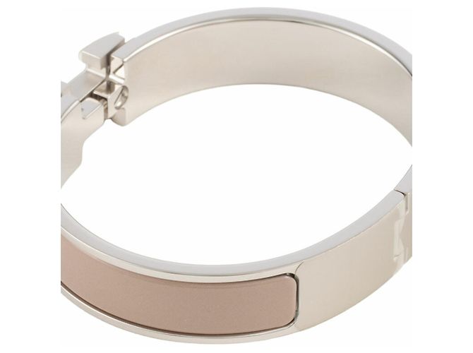 Hermès Hermes Emaille-Armband Braun Silber - Ansicht 12