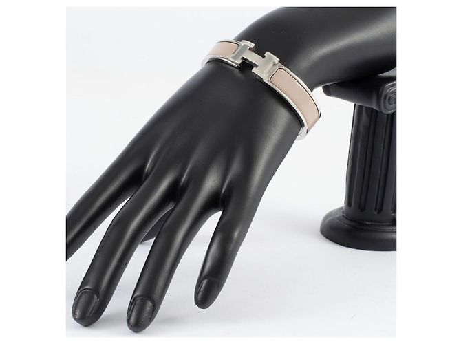 Hermès Hermes Emaille-Armband Braun Silber - Ansicht 14