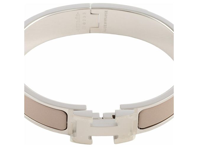 Hermès Hermes Emaille-Armband Braun Silber - Ansicht 3