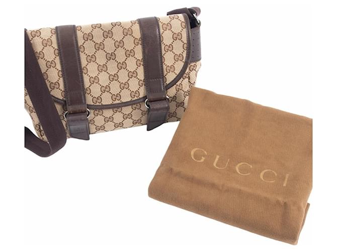 Borsa a Spalla Gucci GG Canvas Marrone Beige - vista 10