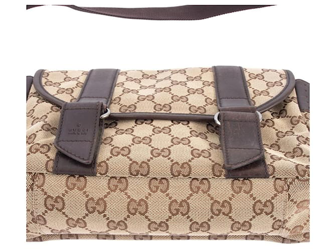 Borsa a Spalla Gucci GG Canvas Marrone Beige - vista 11
