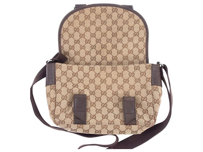 Borsa a Spalla Gucci GG Canvas Marrone Beige - vista 12