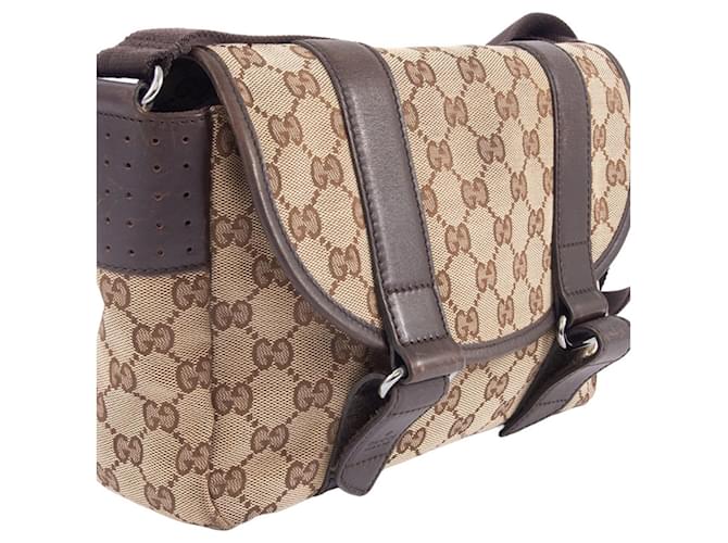 Borsa a Spalla Gucci GG Canvas Marrone Beige - vista 2