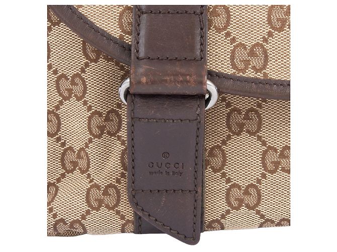 Borsa a Spalla Gucci GG Canvas Marrone Beige - vista 6