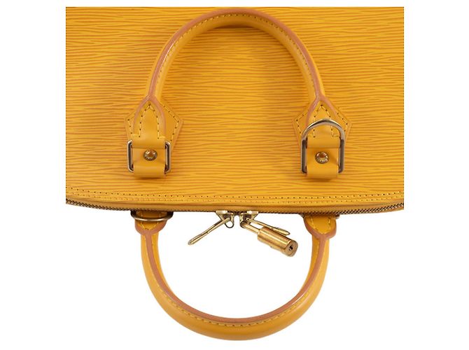 Borsa Louis Vuitton Alma PM in pelle Epi gialla Giallo - vista 10