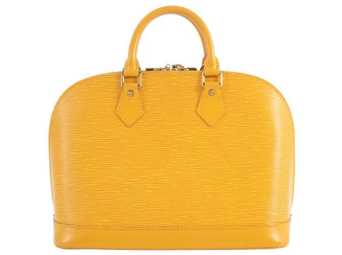 Borsa Louis Vuitton Alma PM in pelle Epi gialla Giallo - vista 3
