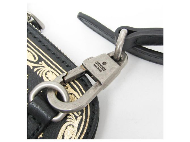 Borsa a spalla in pelle con stampa GUCCY di Gucci Nero D'oro - vista 7