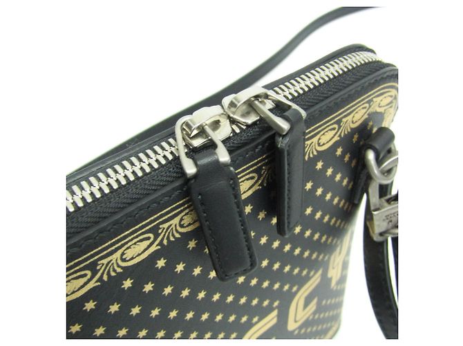 Borsa a spalla in pelle con stampa GUCCY di Gucci Nero D'oro - vista 8