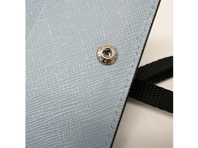 Tarjetero Saffiano de Prada con correa para el cuello Azul - vista 12